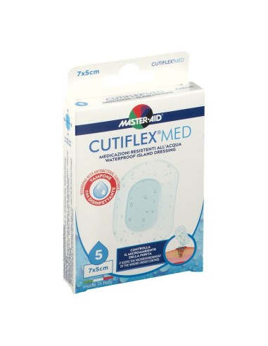 MEDICAZIONE AUTOADESIVA TRASPARENTE IMPERMEABILE MASTER-AID CUTIFLEXMED 7X5 CM 5 PEZZI
