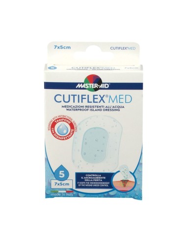 MEDICAZIONE AUTOADESIVA TRASPARENTE IMPERMEABILE MASTER-AID CUTIFLEXMED 7X5 CM 5 PEZZI