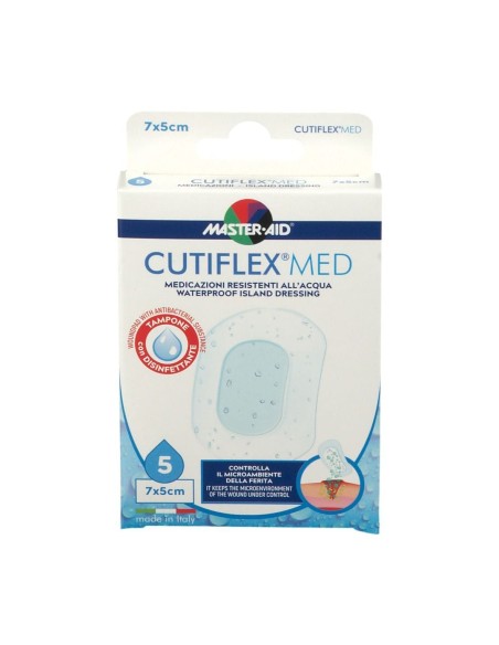 MEDICAZIONE AUTOADESIVA TRASPARENTE IMPERMEABILE MASTER-AID CUTIFLEXMED 7X5 CM 5 PEZZI