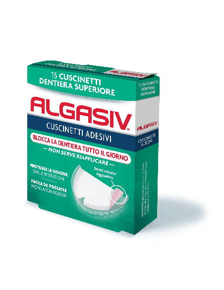 ALGASIV ADESIVO PER PROTESI DENTARIA SUPERIORE 15 PEZZI