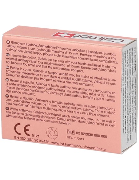TAPPO AURICOLARE ANTISUONO IN CERA NATURALE CALMOR 12 PEZZI CODICE ARTICOLO 22038