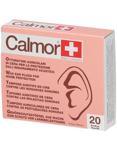TAPPO AURICOLARE ANTISUONO IN CERA NATURALE CALMOR 20 PEZZI CODICE ARTICOLO 22043