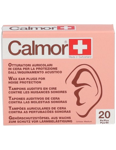 TAPPO AURICOLARE ANTISUONO IN CERA NATURALE CALMOR 20 PEZZI CODICE ARTICOLO 22043
