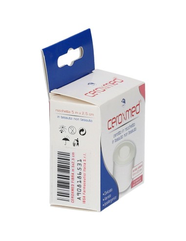 CEROTTO ADESIVO IN ROCCHETTO CEROXMED IN TESSUTO NON TESSUTO AERATO IPOALLERGENICO BIANCO 500X2,5 CM 1 PEZZO