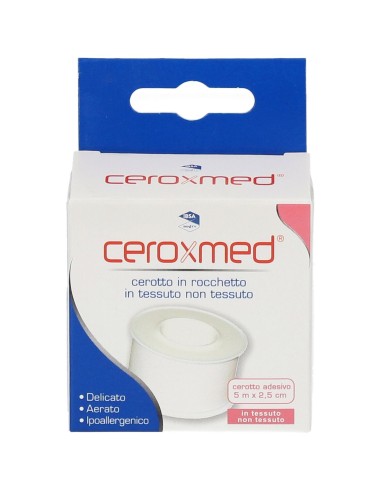 CEROTTO ADESIVO IN ROCCHETTO CEROXMED IN TESSUTO NON TESSUTO AERATO IPOALLERGENICO BIANCO 500X2,5 CM 1 PEZZO