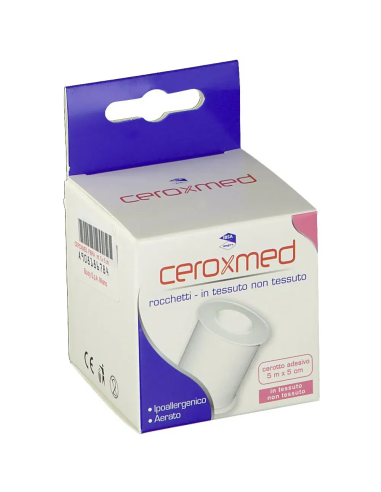 CEROTTO ADESIVO IN ROCCHETTO CEROXMED IN TESSUTO NON TESSUTO AERATO IPOALLERGENICO BIANCO 500X5 CM 1 PEZZO
