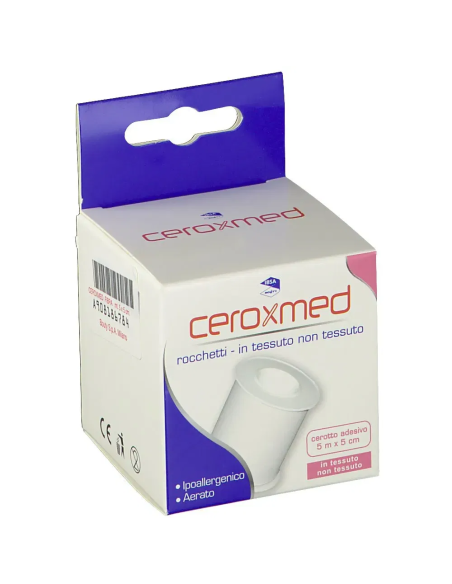 CEROTTO ADESIVO IN ROCCHETTO CEROXMED IN TESSUTO NON TESSUTO AERATO IPOALLERGENICO BIANCO 500X5 CM 1 PEZZO