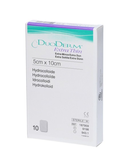 MEDICAZIONE CON IDROCOLLOIDI STERILE DUODERM EXTRA SOTTILE 10X5CM 10 PEZZI