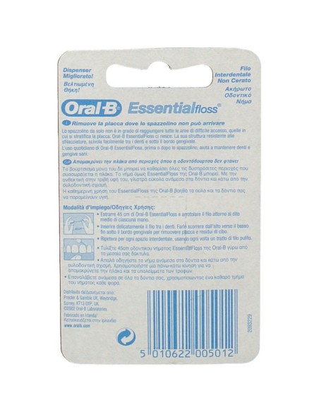 ORALB ESSENTIALFLOSS FILO INTERDENTALE NON CERATO 50 METRI