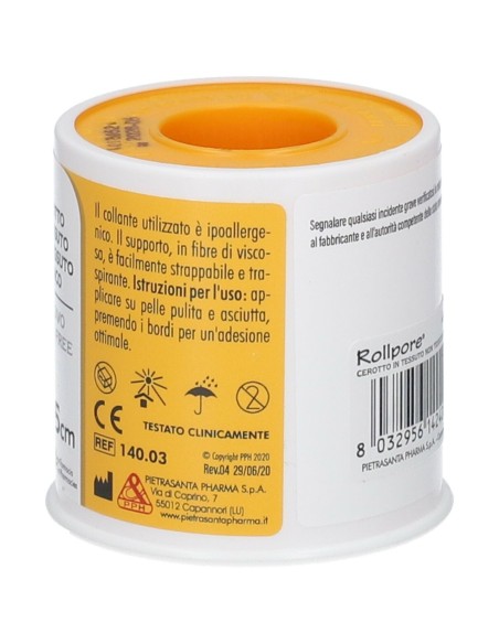 CEROTTO IN ROCCHETTO MASTER-AID ROLLPORE TESSUTO NON TESSUTO 5X5