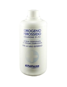 PEROSSIDO IDROGENO 3% 200 ML ACQUA OSSIGENATA 10 VOLUMI STABILIZZATA