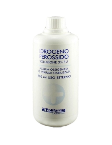 PEROSSIDO IDROGENO 3% 200 ML ACQUA OSSIGENATA 10 VOLUMI STABILIZZATA