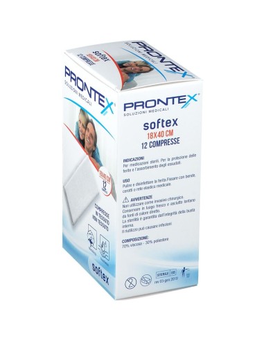 GARZA IN TESSUTO NON TESSUTO PRONTEX SOFT 18X40CM 12 PEZZI