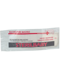 RACCOGLITORE PER URINA PEDIATRICO MODELLO MASCHILE BABYRAC M IN PVC ANTIALLERGICO ADESIVO SILICONATO 1 PEZZO