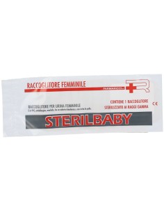 RACCOGLITORE PER URINA PEDIATRICO MODELLO FEMMINILE BABYRAC F IN PVC ANTIALLERGICO ADESIVO SILICONATO 1 PEZZO