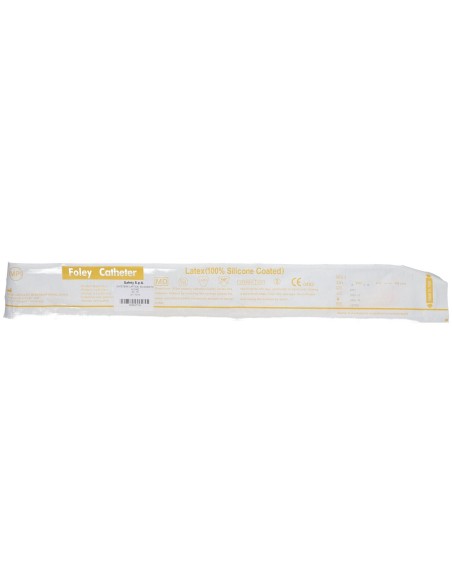 CATETERE FOLEY CH16 PUNTA CHIUSA 2 VIE 2 FORI LATERALI IN LATTICE RICOPERTO DI SILICONE 1 PEZZO