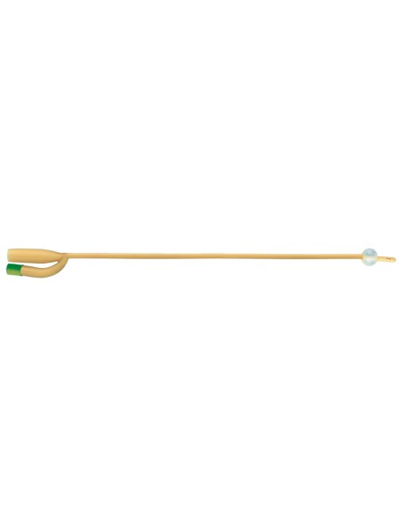 CATETERE FOLEY CH18 PUNTA CHIUSA 2 VIE 2 FORI LATERALI IN LATTICE RICOPERTO DI SILICONE 1 PEZZO