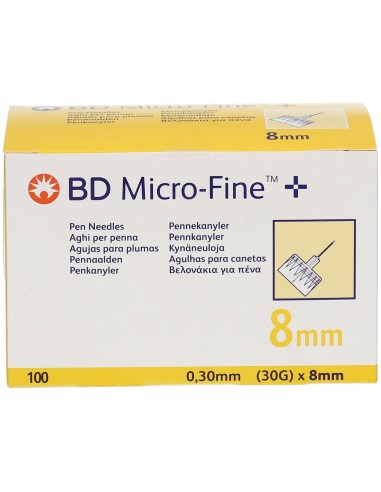 AGO PER PENNA DA INSULINA BD MICROFINE GAUGE 30 LUNGHEZZA 8 MM 100 PEZZI