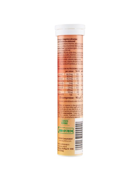PIU' ENERGIA GUSTO AGRUMI 20 COMPRESSE EFFERVESCENTI
