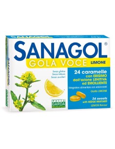 SANAGOL GOLA VOCE SENZA ZUCCHERO LIMONE 24 CARAMELLE