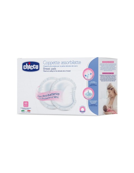 CHICCO COPPETTA ASSORBILATTE ANTIBATTERICA 60 PEZZI