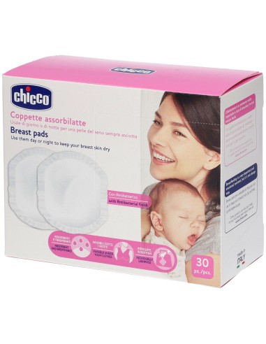CHICCO COPPETTA ASSORBILATTE ANTIBATTERICA 30 PEZZI