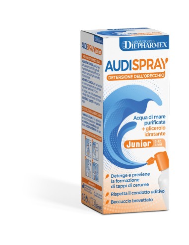 SOLUZIONE DI ACQUA DI MARE IPERTONICO AUDISPRAY JUNIOR IGIENE ORECCHIO SPRAY SENZA GAS 25 ML