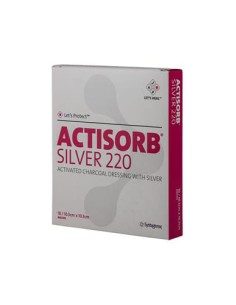 MEDICAZIONE IN CARBONE ATTIVO CON ARGENTO ACTISORB SILVER 10,5X10,5 CM 3 PEZZI