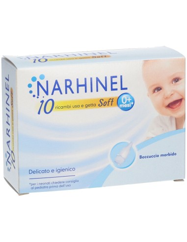 RICARICA USA E GETTA PER ASPIRATORE NASALE NARHINEL 10 PEZZI SOFT ARTICOLO 526405