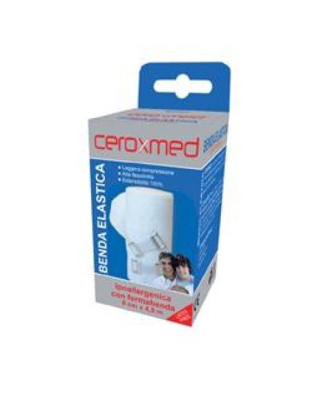 BENDA ELASTICA CEROXMED 8X450 CM CON GANCIO 1 PEZZO