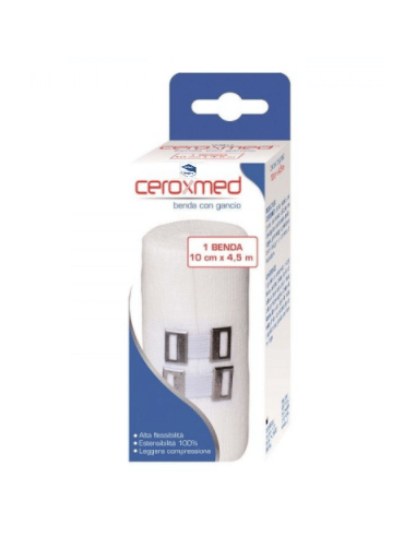 BENDA ELASTICA CEROXMED 10X450 CM CON GANCIO 1 PEZZO
