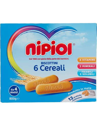 NIPIOL BISCOTTINI 6 CEREALI 800 G