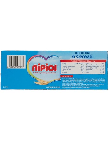 NIPIOL BISCOTTINI 6 CEREALI 800 G