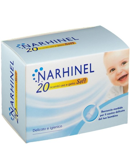 RICARICA USA E GETTA PER ASPIRATORE NASALE NARHINEL 20 PEZZIUSA E GETTA SOFT