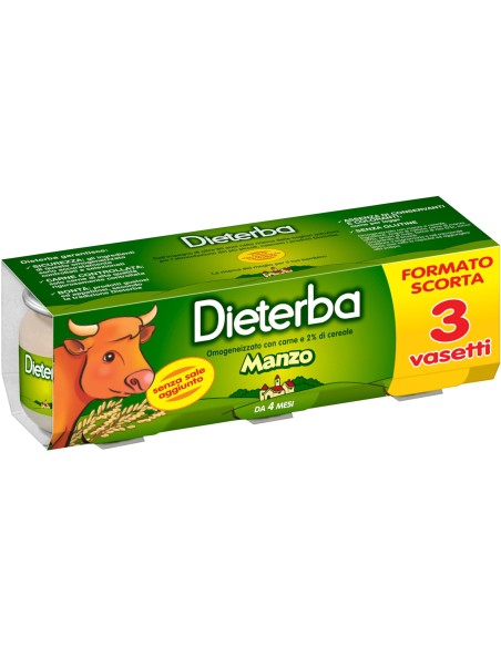 DIETERBA OMOGENEIZZATO MANZO 3 PEZZI 80 G