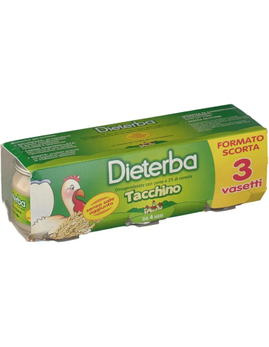 DIETERBA OMOGENEIZZATO TACCHINO 3 PEZZI 80 G