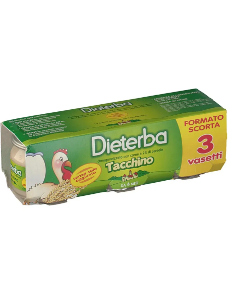 DIETERBA OMOGENEIZZATO TACCHINO 3 PEZZI 80 G