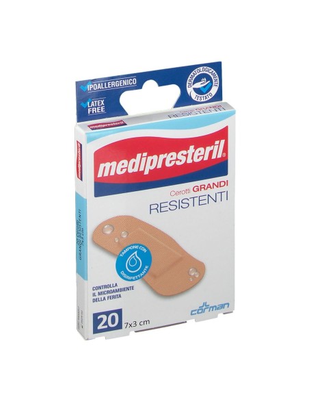 CEROTTO GRANDE MEDIPRESTERIL RESISTENTE 7X3CM 20 PEZZI