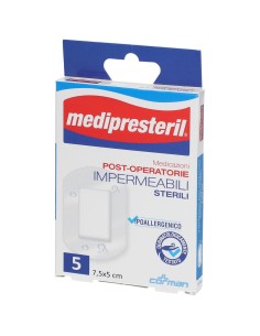 MEDICAZIONE POST OPERATORIA MEDIPRESTERIL IMPERMEABILE 7,5X5CM 5 PEZZI