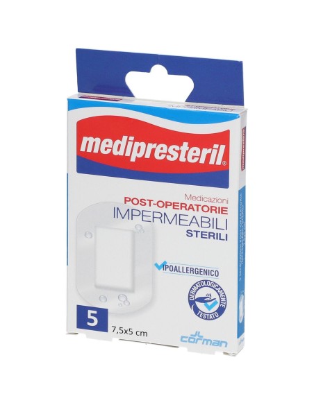MEDICAZIONE POST OPERATORIA MEDIPRESTERIL IMPERMEABILE 7,5X5CM 5 PEZZI