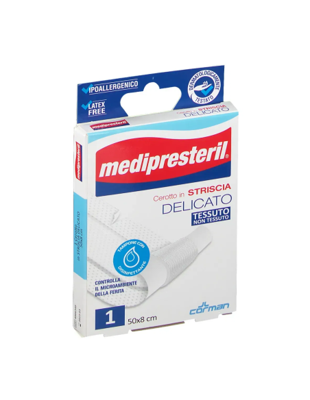 CEROTTO IN STRISCIA MEDIPRESTERIL DELICATO TNT 50X8CM