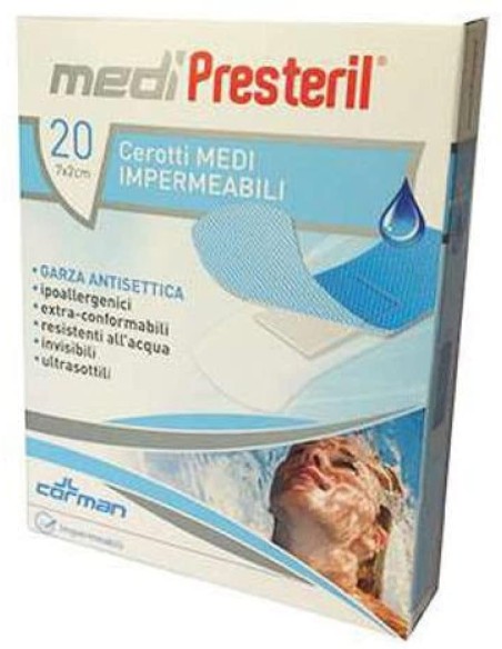 CEROTTO GRANDE MEDIPRESTERIL IMPERMEABILE 7X3CM 20 PEZZI