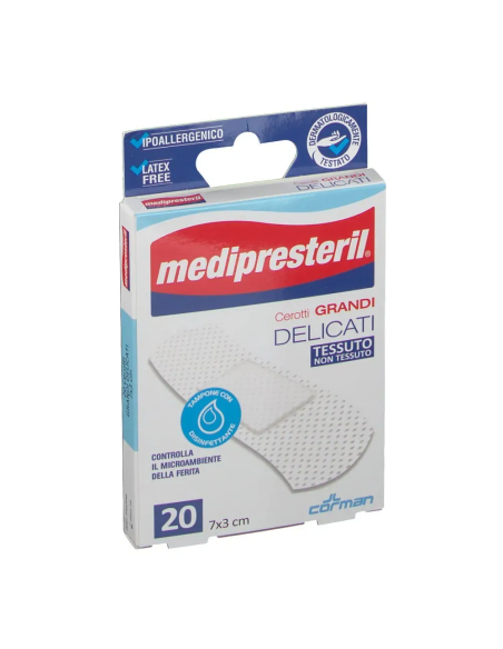 CEROTTO GRANDE MEDIPRESTERIL DELICATO TNT 7X3CM 20 PEZZI