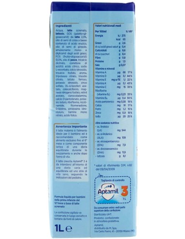 APTAMIL 3 LATTE CRESCITA 1000 ML