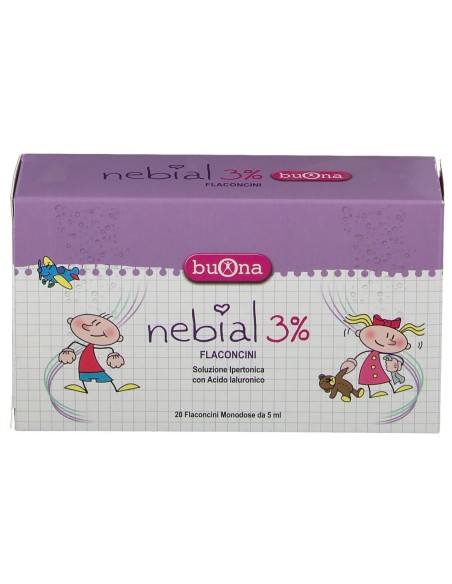 NEBIAL FLACONCINI SOLUZIONE SALINA IPERTONICA DI SODIO CLORURO AL 3% CON ACIDO IALURONICO 20X5 ML