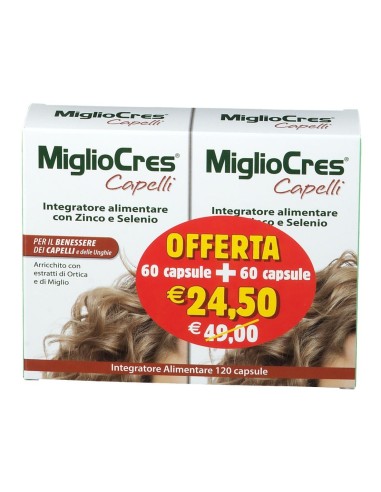 MIGLIOCRES CAPELLI 60 CAPSULE + 60 CAPSULE PROMOZIONE