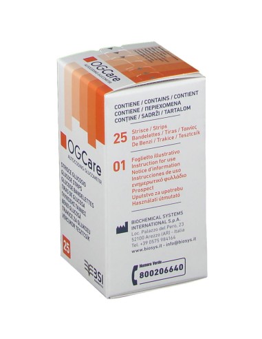 STRISCE MISURAZIONE GLICEMIA OGCARE 25 PEZZI