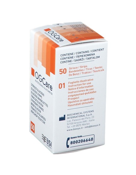STRISCE MISURAZIONE GLICEMIA OGCARE 50 PEZZI