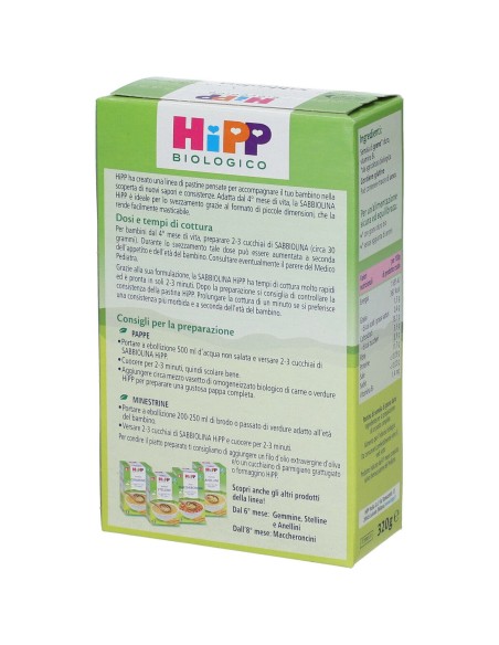 HIPP BIO PASTINA SABBIOLINA 320 G