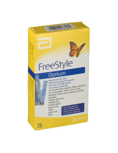 STRISCE MISURAZIONE GLICEMIA FREESTYLE OPTIUM TEST STRIPS 25 PEZZI